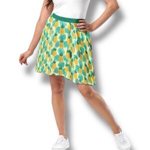 Unhidden Heroines Pineapple Print Skater Skirt 2XL Tropical